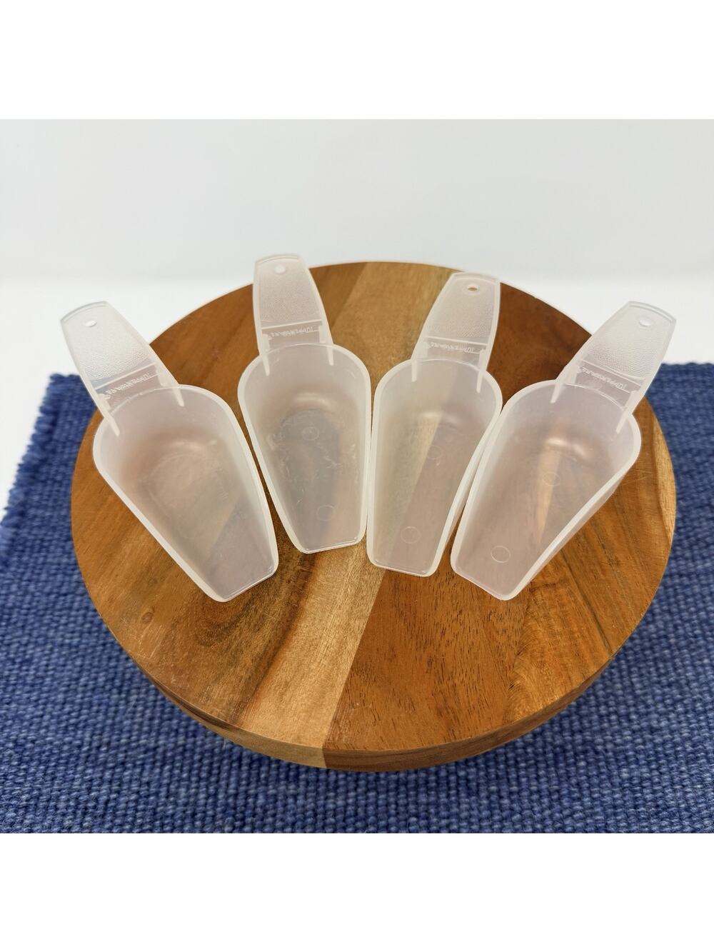 Vintage Tupperware Clear Scoops Set of 4 EUC Canister Scoops